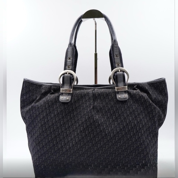 Christian Dior Street Chic Trotter Diorissimo Black Pattern Tote Bag - Picture 2 of 12